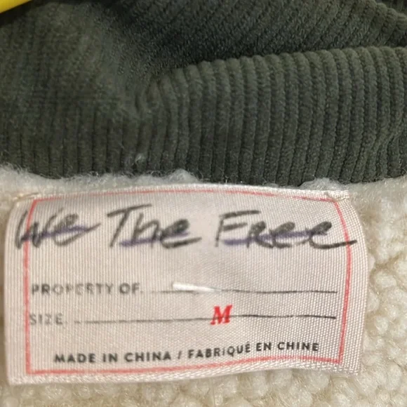 Free people Arnelle Teddy Reversible Olive Green Quilted Jacket size M NWOT